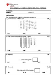 Guía Autoevaluación Mayo Matemática 2°Básico | Colegio María Griselda Valle